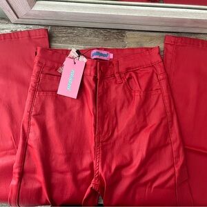 Edikted Red Leather Pants